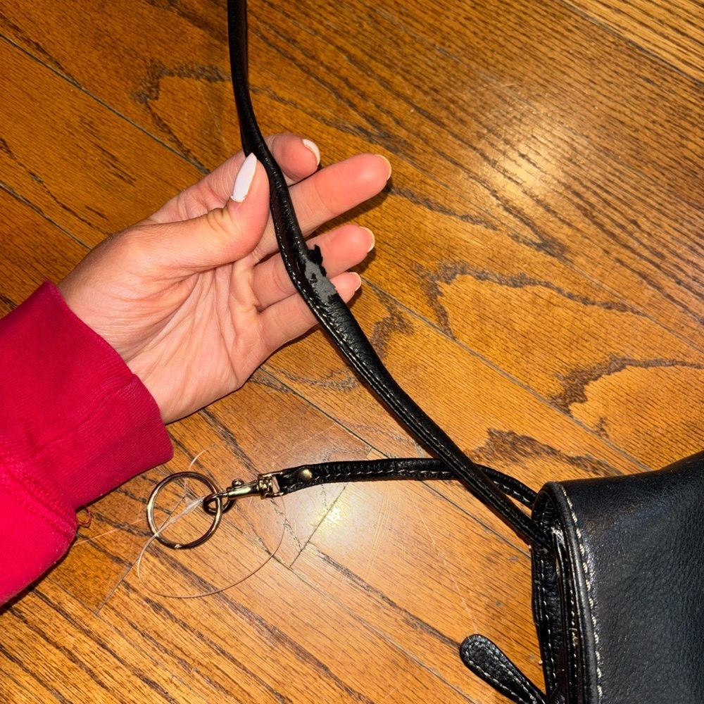 Gianni Bernini Leather Crossbody Black Purse Crossbody Bag Silver Hardware Small - Picture 9 of 10